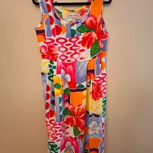 Colorful Floral Sleeveless Dress